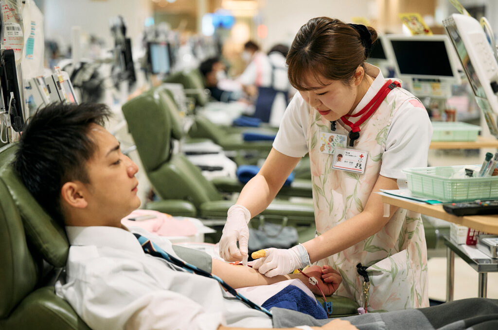 日本赤十字社の企業献血の実施